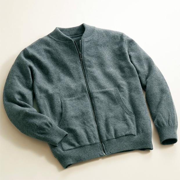カシミヤのラウンジブルゾン