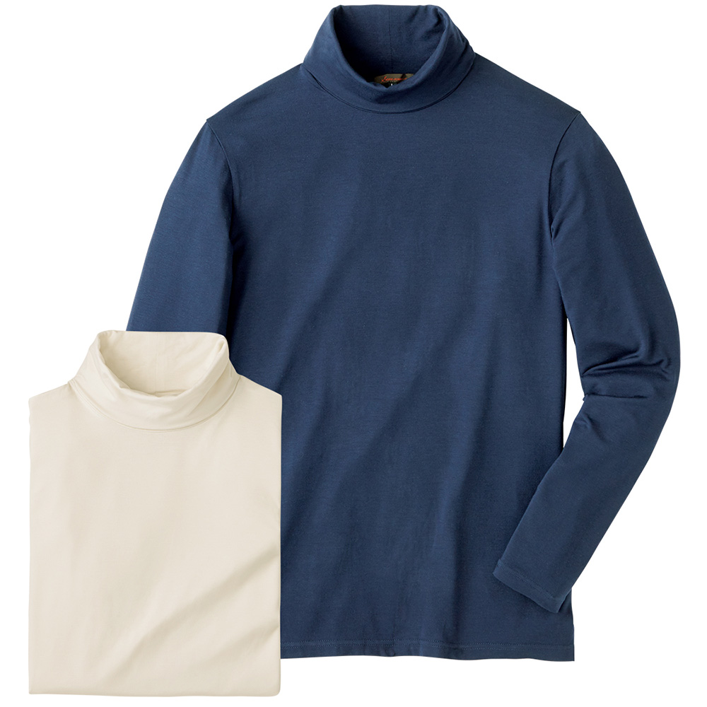 吸湿発熱タートルネックシャツ／2色セット