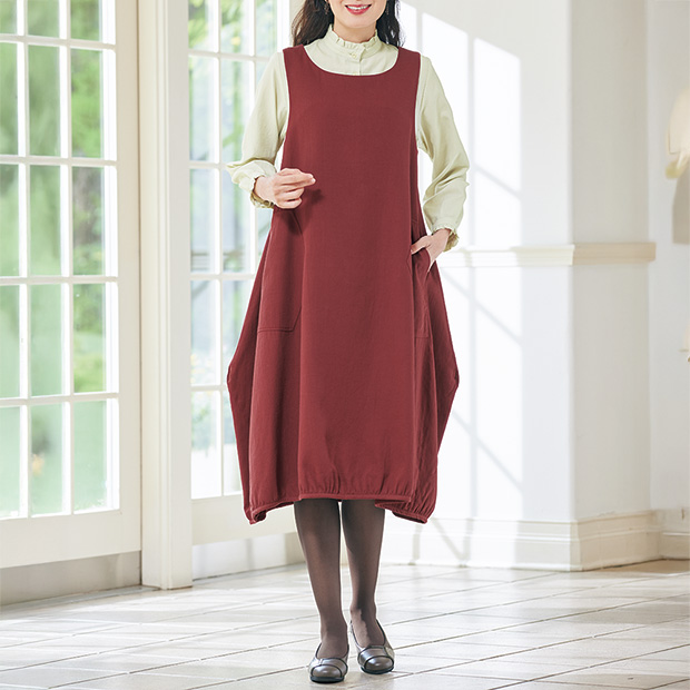 コットンウールワンピース