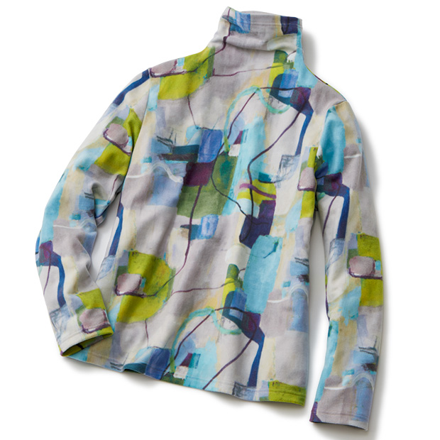 ボトルネックプリントプルオーバー