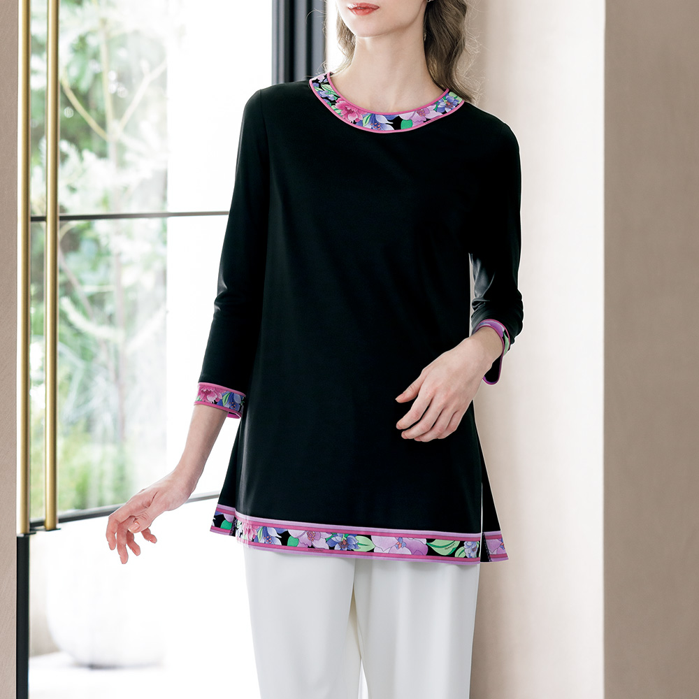 パネル使いチュニックブラウス