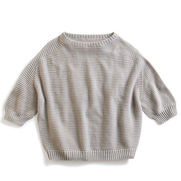 やわらかコットンリネン･ニットプルオーバー