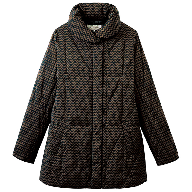 プリントダウンジャケットコート