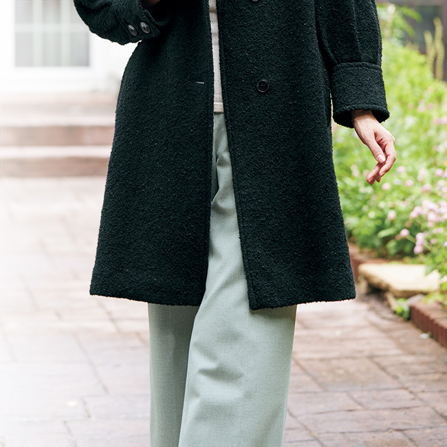 裏地付きワイドストレートパンツ