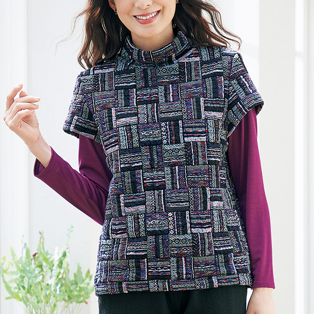 キルトジャカードベスト