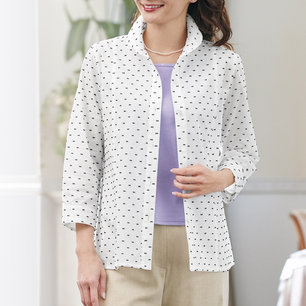 ドビー織りジャケットブラウス