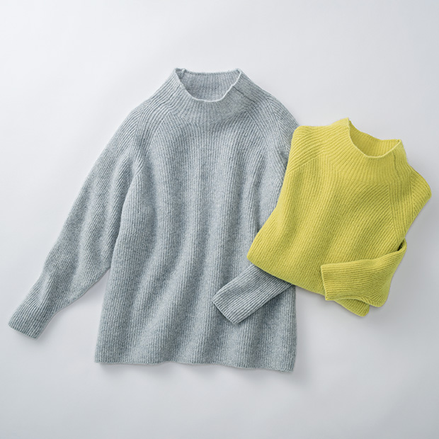 ウールアルパカボトルネックセーター