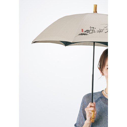 刺繍かわず張り晴雨兼用日傘