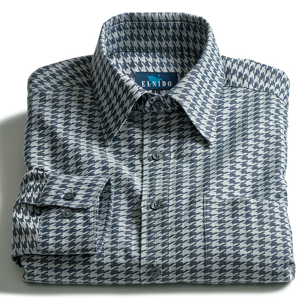 千鳥柄ジャカードシャツ