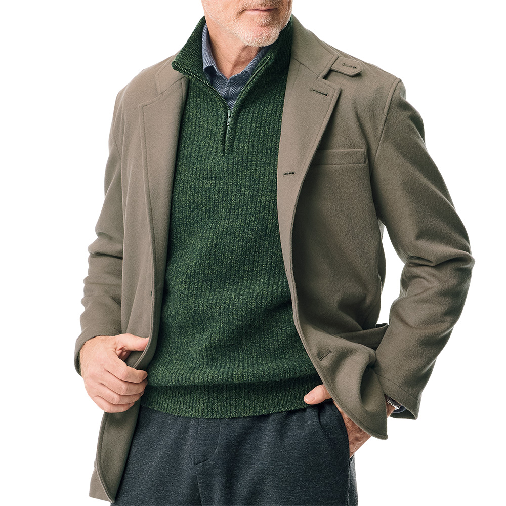 ベビーアルパカ混ハーフジップベスト