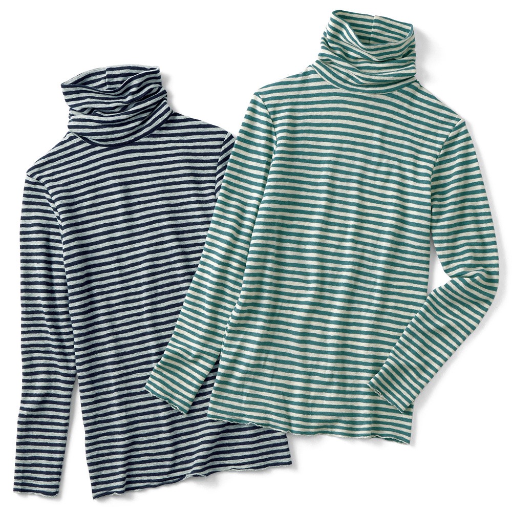 メリノウールウォッシャブルボーダープルオーバー