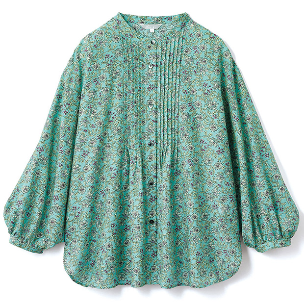 コットンシルクプリントブラウス／小花