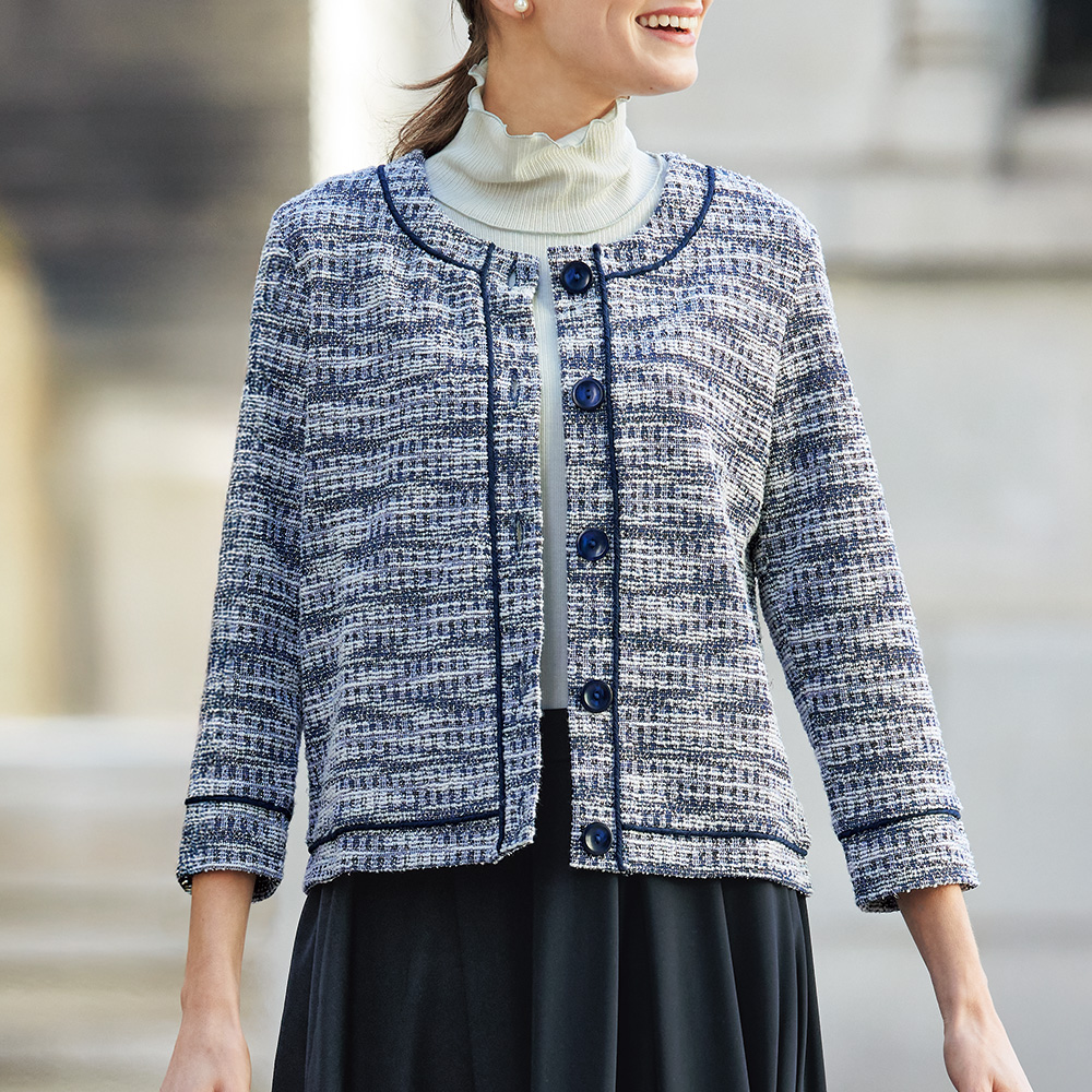 ツイードノーカラージャケット