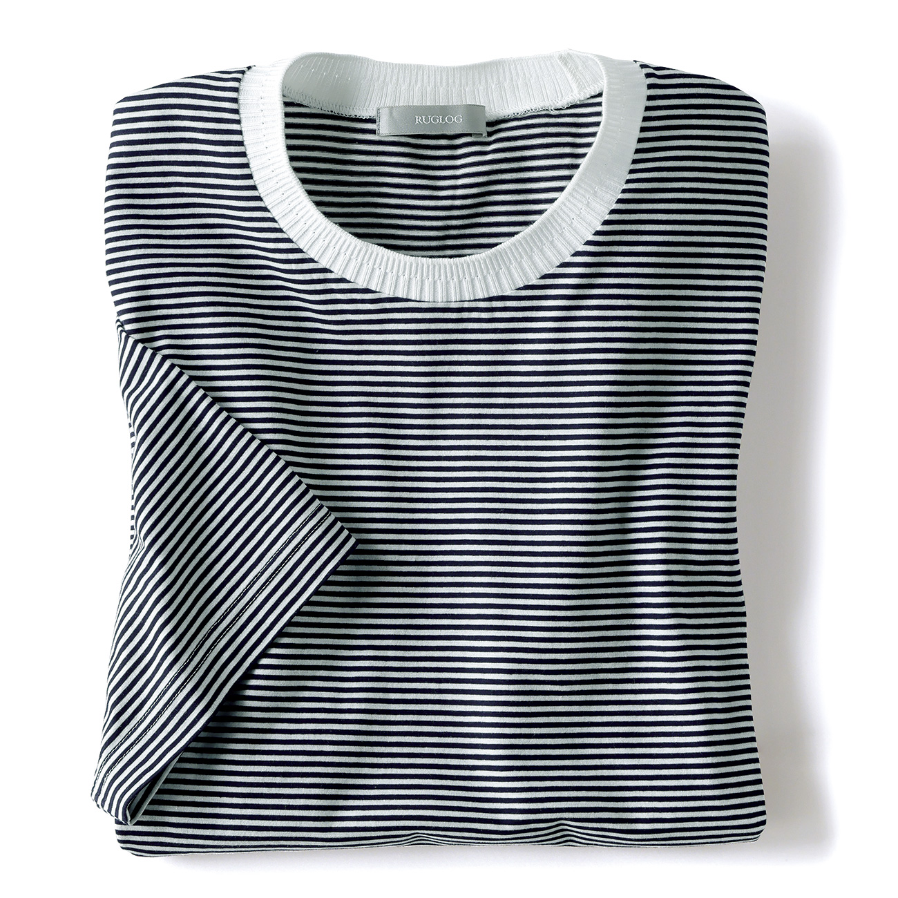ニット襟の強撚コットンTシャツ