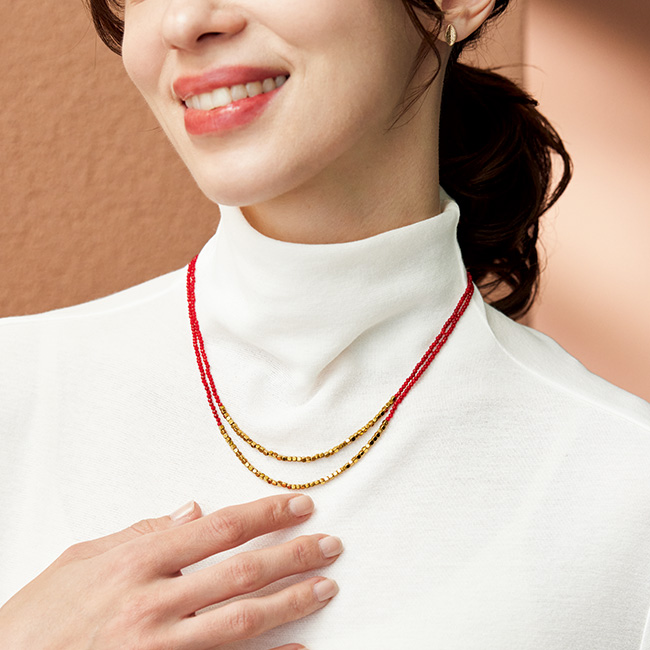 軽やか二連ネックレス