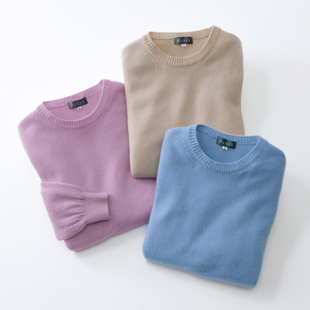 カシミヤクルーネックプルオーバー