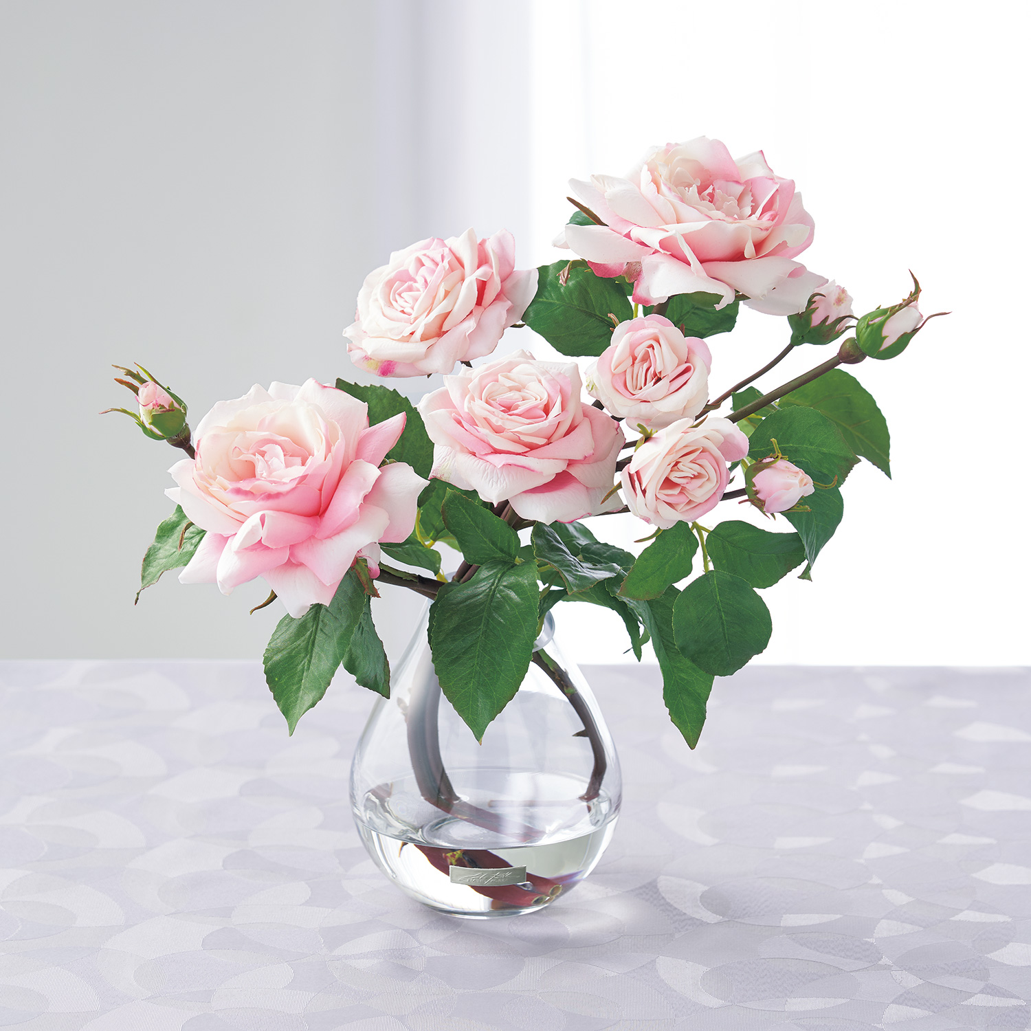 置物エミリオロバ ✴︎✴︎アートフラワー 白薔薇鉢植え(造花) - 置物