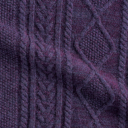 ラムウール混アラン柄プルオーバー