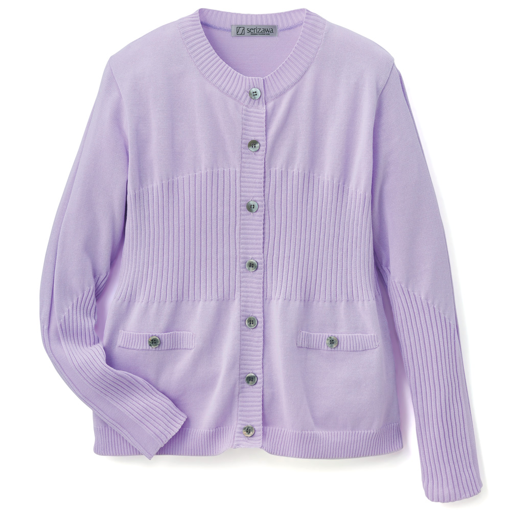 洗えるコットンリブカーディガン