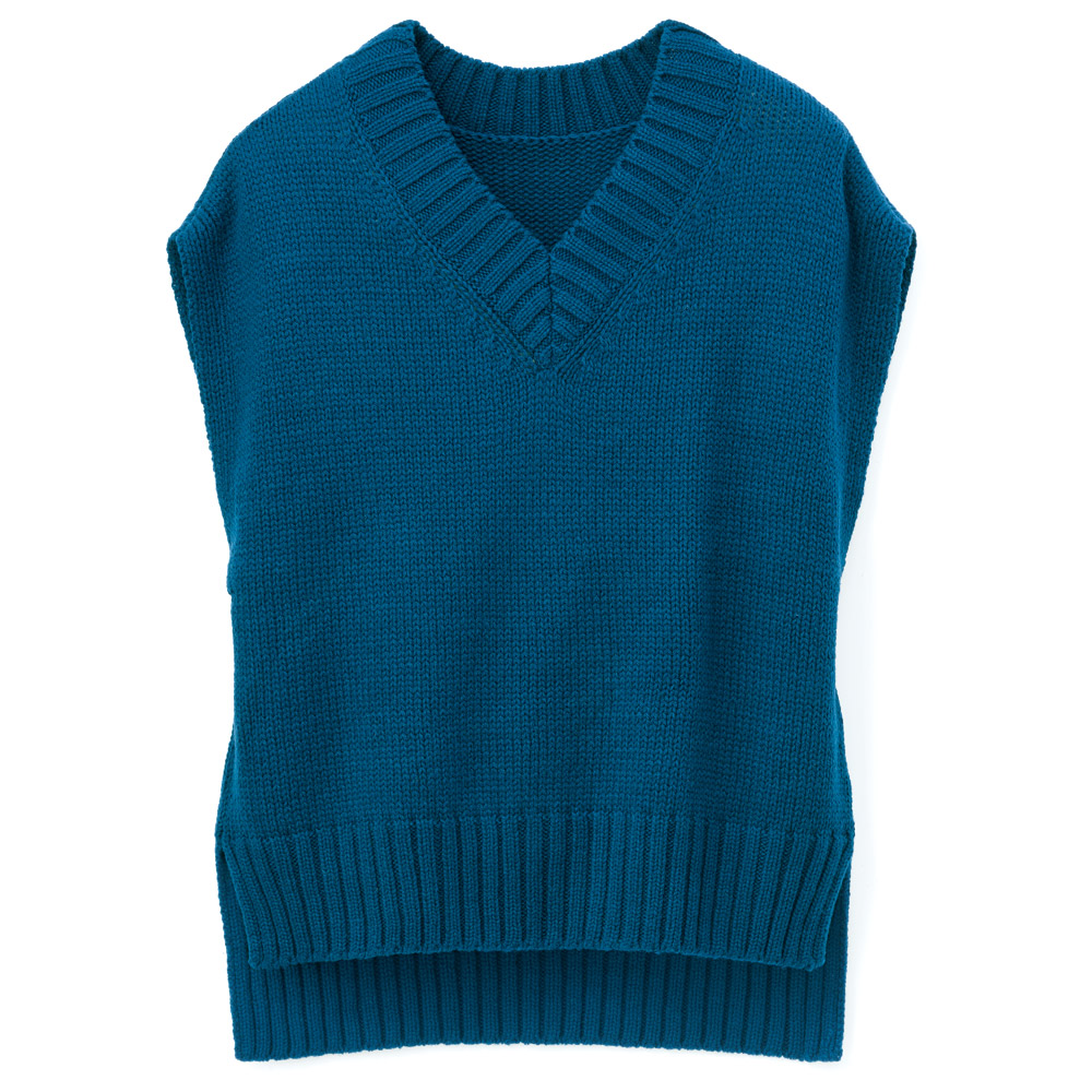 天然藍染･Vネックベスト