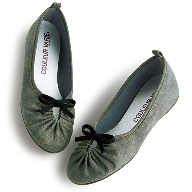 ギャザーデザインバレエシューズ