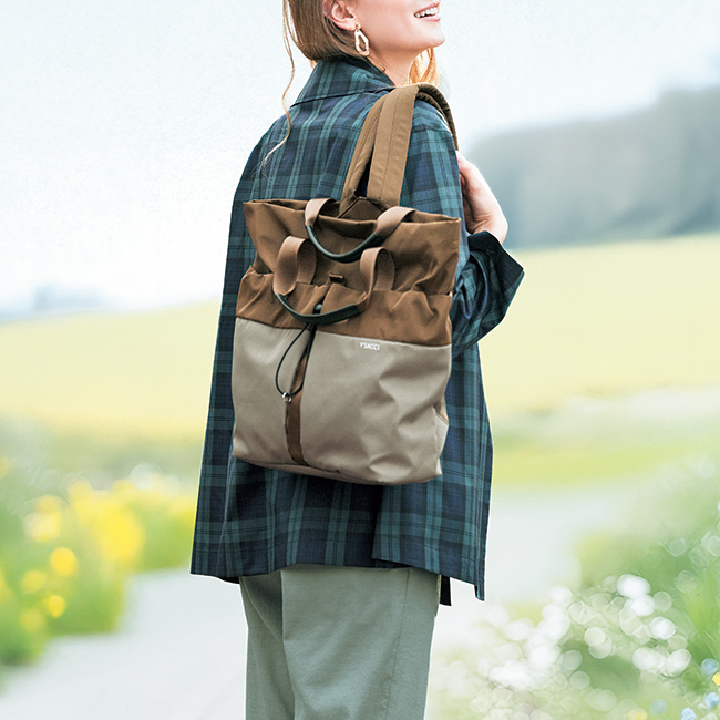 撥水コンビカラーバックパック