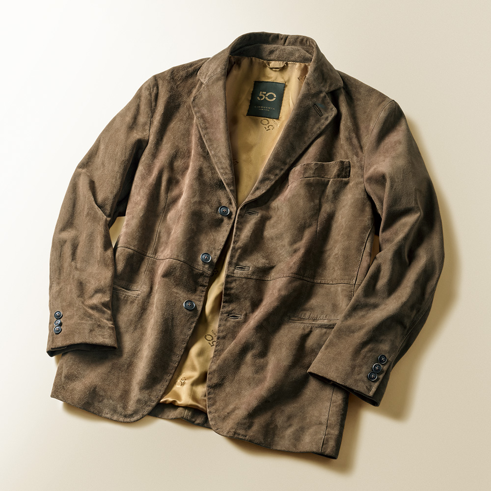 ゴートスウェード・テーラードジャケット