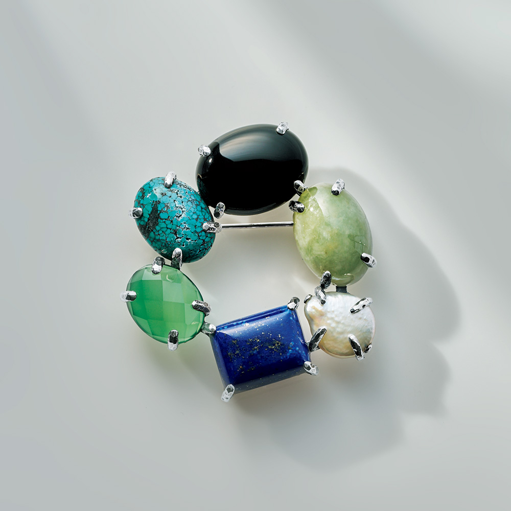 カラーストーンブローチ／ペンダント兼用