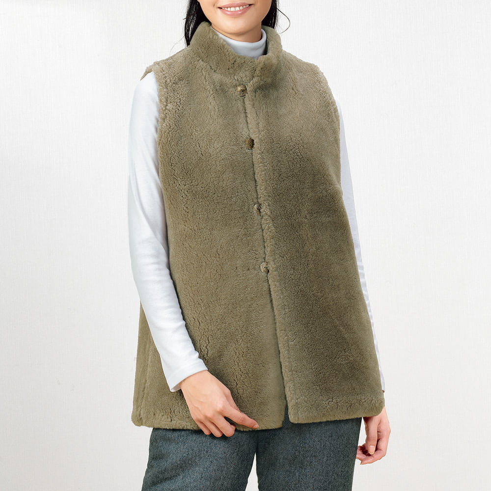 メリノンのロングベスト/リバーシブル