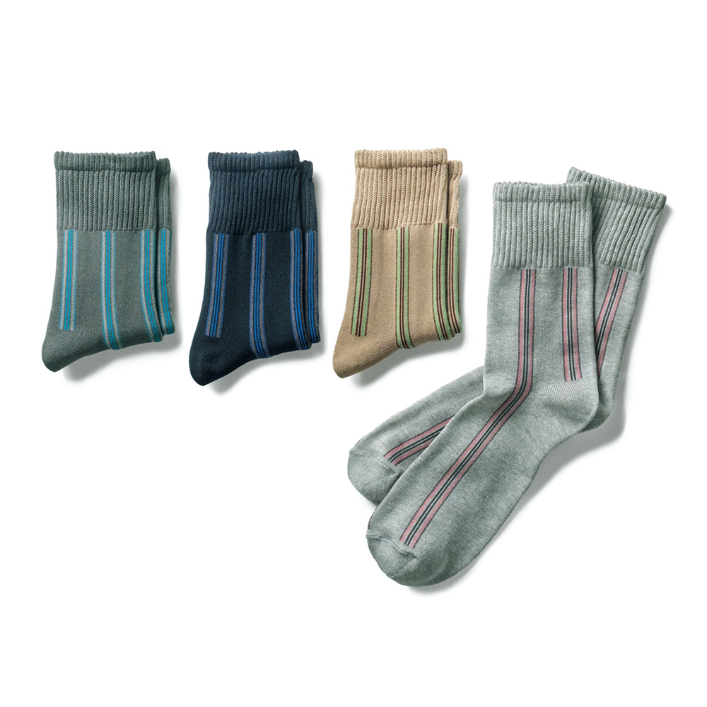 リッチェル編みストライプソックス／4色セット