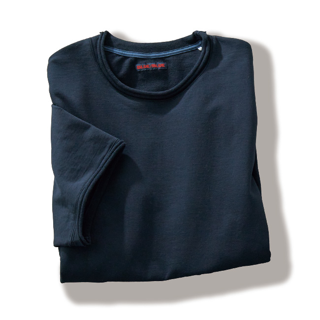 スーピマハイゲージ裏毛ロールネックTシャツ