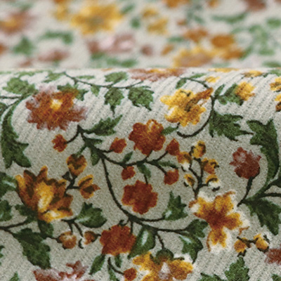 コーデュロイプリント・カシュクールドレス