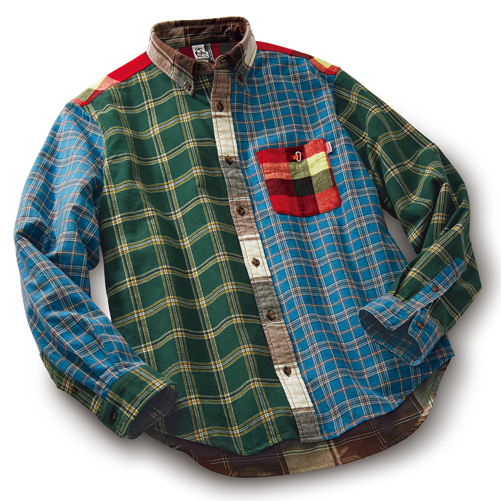 コットンネルチェックB.D.シャツ