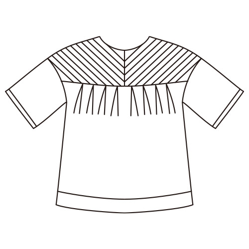 天然藍染め･背面ギャザープルオーバー