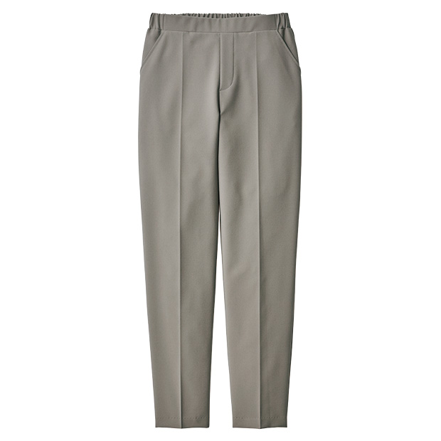 レーヨン混・センタープリーツテーパードパンツ