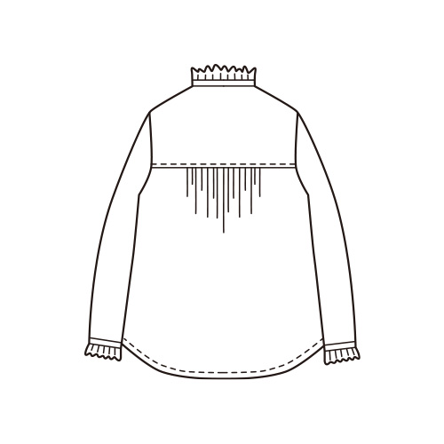 フリル使いワッシャー加工ブラウス