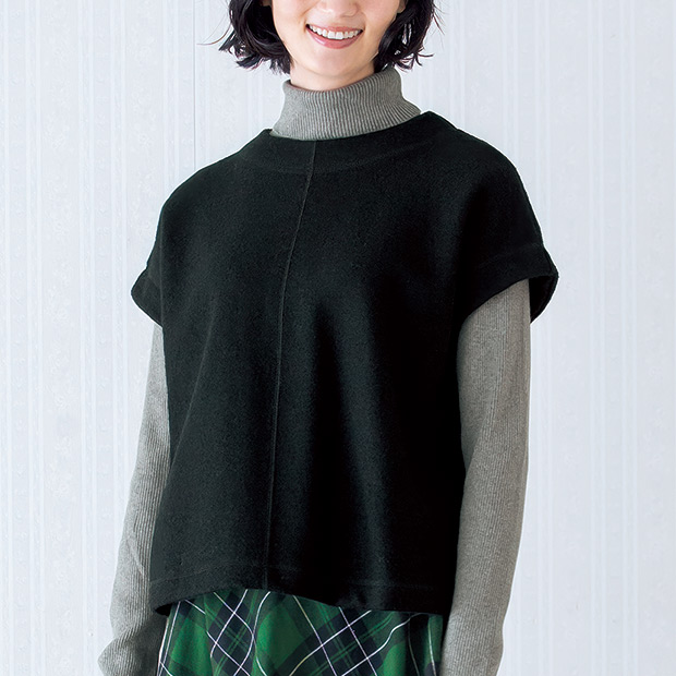 フレンチスリーブ･ウール混縮じゅうベスト