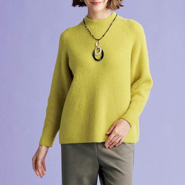 ウールアルパカボトルネックセーター