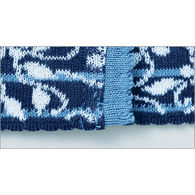 コットンジャカード七分袖カーディガン