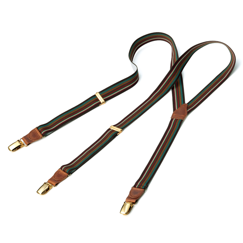 マルチストライプのサスペンダー