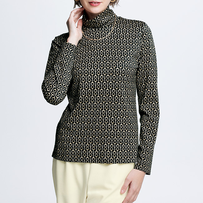 コットンシルク･ハイネックプルオーバー