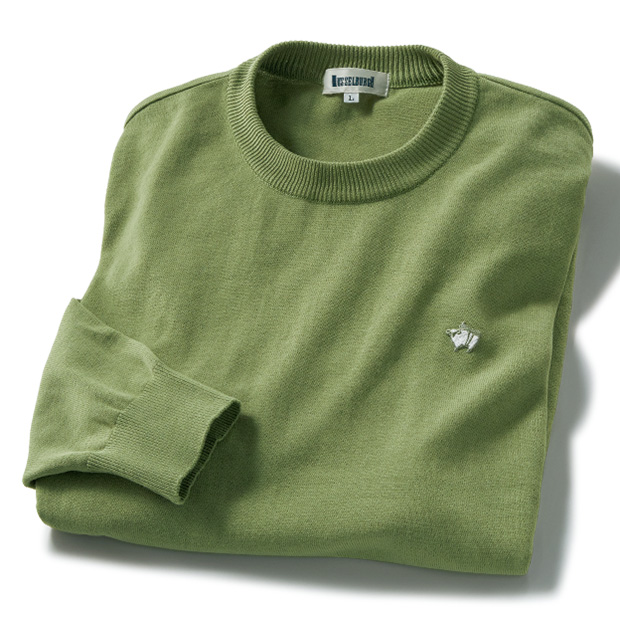 強撚コットンクルーネックニットプルオーバー