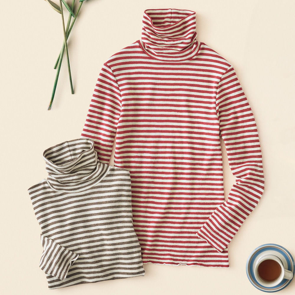 メリノウールウォッシャブルボーダープルオーバー