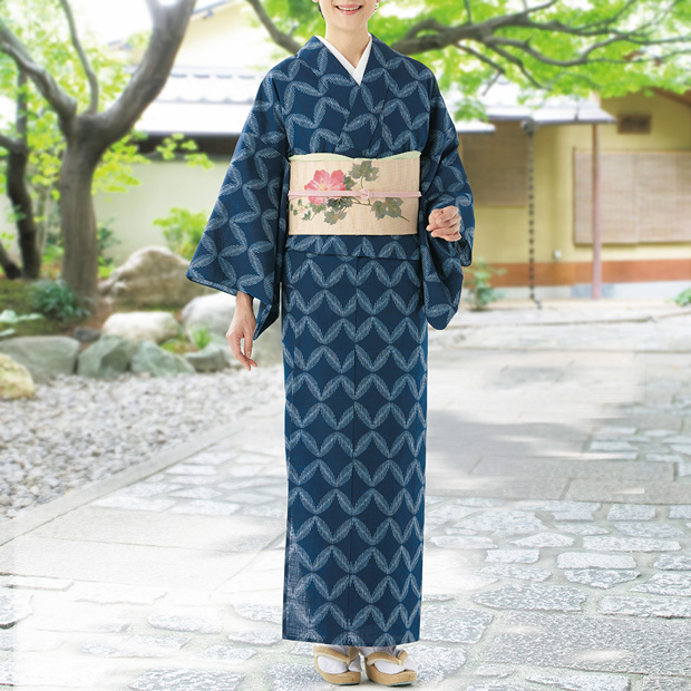 婦人用／紬ゆかた「七宝」