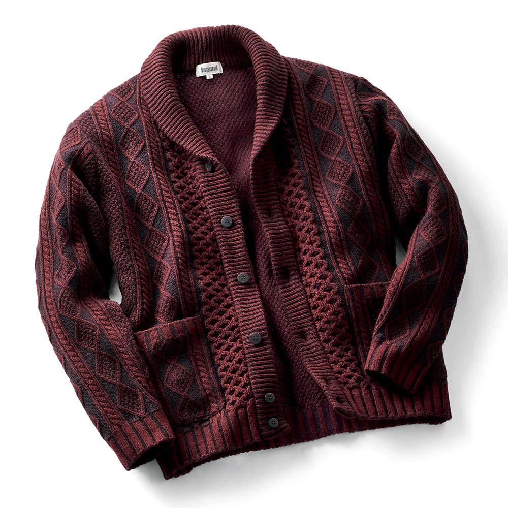 マッセルバラ 洗えるウールのショールカラーカーディガン | ライト