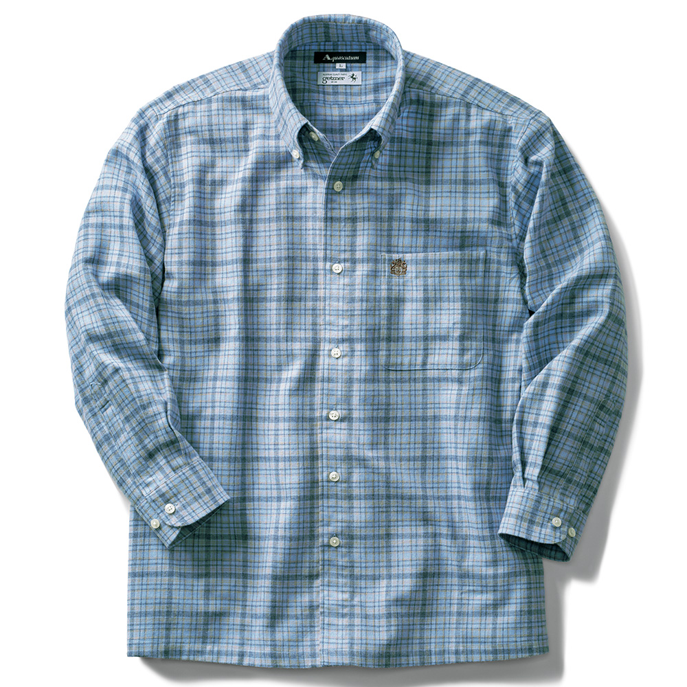 ゲッツナーウール混チェックシャツ