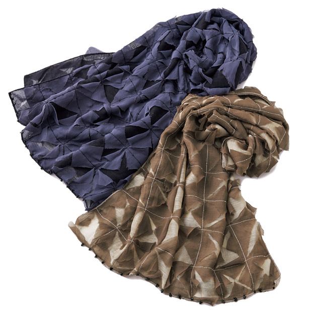 ウール混ストール オリガミ