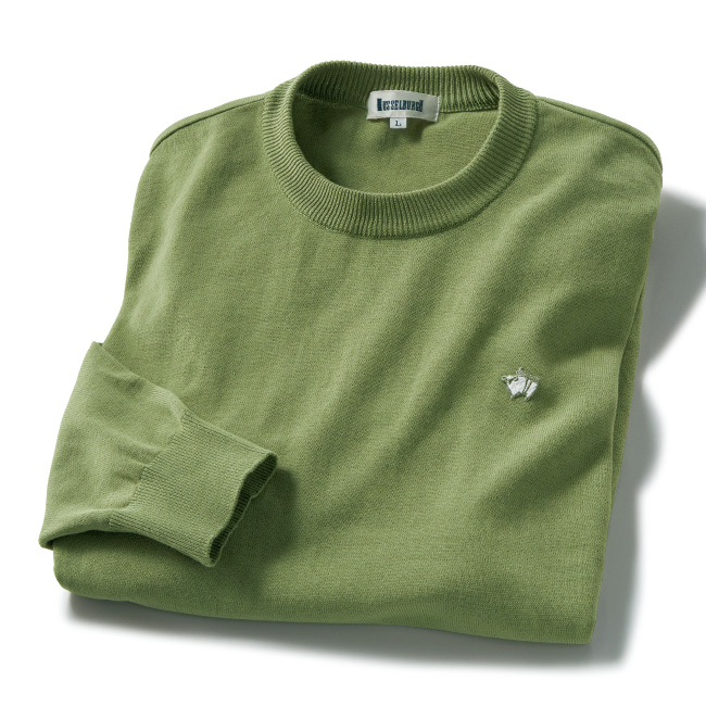 強撚コットンクルーネックニットプルオーバー