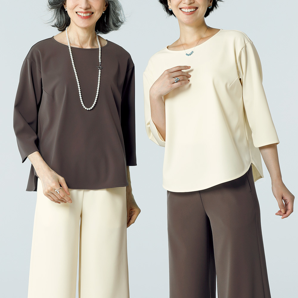 とろみラウンドブラウス