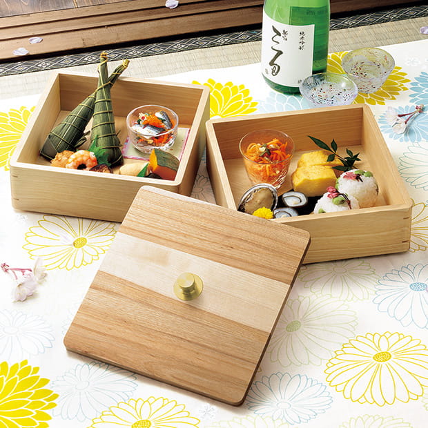 天然木の重箱